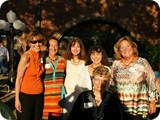 Terry Mahoney, Jana Sesonske, Jo Wilson Wade (in the shadows) Ruth Shafer Devenney, with Ruth's Rocks1